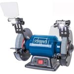 Scheppach 5903107901 Schleifgerät-Doppelschleifer SM150L, Schruppscheibe, Schlichtscheibe, Schleifstein, 400 W, 230 V, Bohrung Durchmesser : 150-12,7 mm