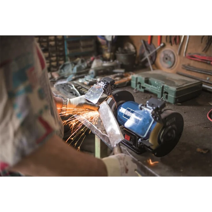 Scheppach 5903108901 Schleifgerät - Doppelschleifer SM150LB, + Schruppscheibe, Bürstenscheibe für vielfältigen Einsatz, 400 W, 230 V, Durchmesser 150 - 12,7 mm – Bild 9