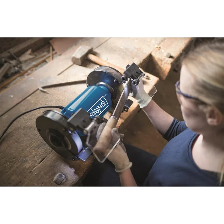 Scheppach 5903108901 Schleifgerät - Doppelschleifer SM150LB, + Schruppscheibe, Bürstenscheibe für vielfältigen Einsatz, 400 W, 230 V, Durchmesser 150 - 12,7 mm – Bild 10