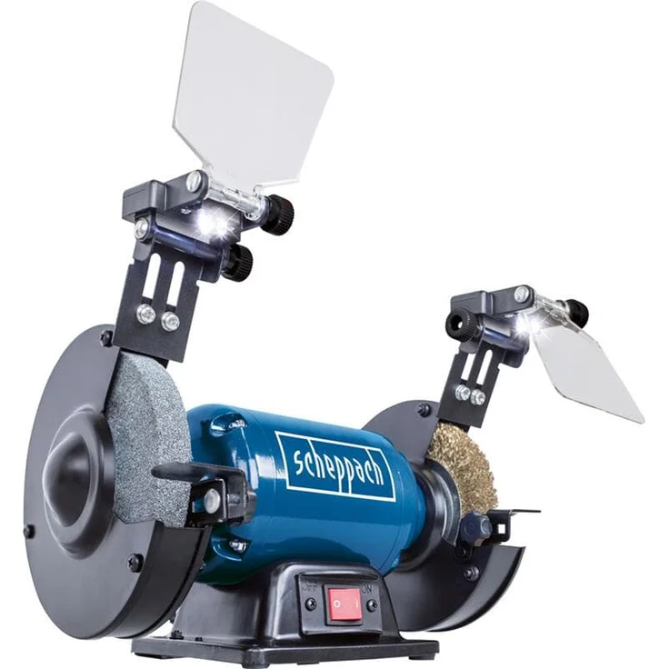 Scheppach 5903108901 Schleifgerät - Doppelschleifer SM150LB, + Schruppscheibe, Bürstenscheibe für vielfältigen Einsatz, 400 W, 230 V, Durchmesser 150 - 12,7 mm – Bild 1