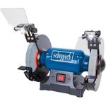 Scheppach Doppelschleifer SM200L Schleifgerät | 500W Leistung | Verstellbarer Funkenschutz | Schleifscheibe 200mm Ø | LED-Arbeitsleuchten | Grauguss-Gestell