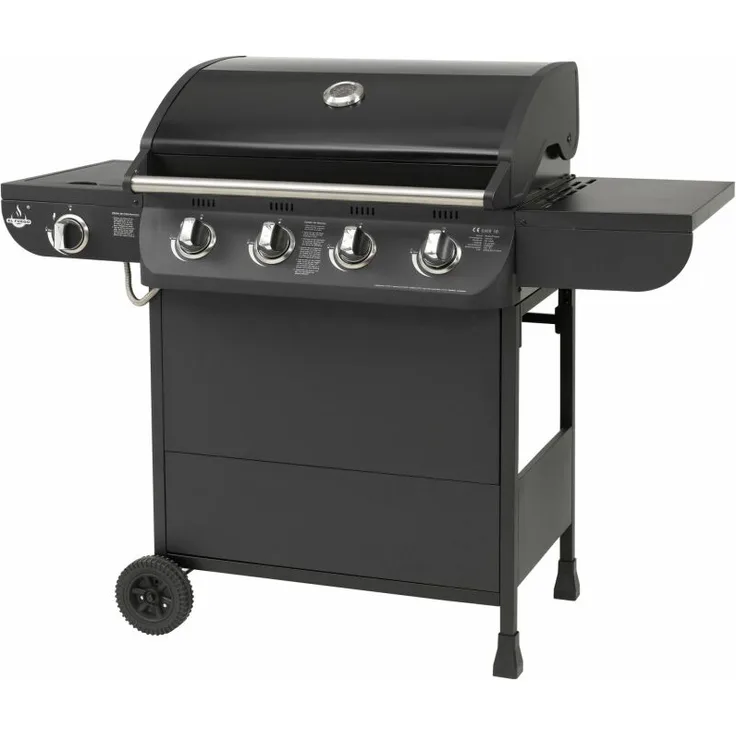 Barbecue El Fuego Gasgrill Columbus mit 4 Brenner 1 Seitenbrenner BBQ für 6-8 Personen Grillfläche 68 x 41 cm 2788 cm² , Piezozündung 2 Seitenablagen