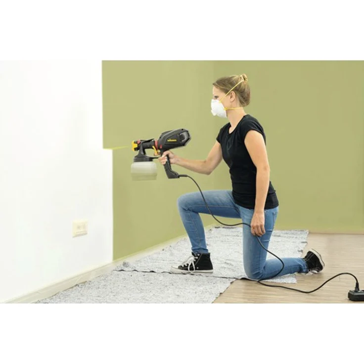 WAGNER Farbsprühsystem W 575 FLEXiO für Dispersions- und Latexfarben, Lacke und Lasuren im Innenbereich, 15 m² in 6 min, Behälter 1300 ml-800 ml, 630 W – Bild 4