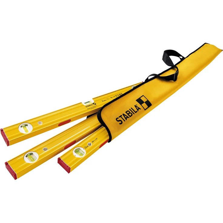 STABILA PRO SET 80 ASM, 4-teiliges Magnet-Wasserwaagen-Set: 120 cm / 60 cm / 30 cm / Tasche, verstärktes Alu-Profil, extrastarkes Seltenerd-Magnetsystem, integrierte Rutsch-Stopper, Made in Germany – Bild 1