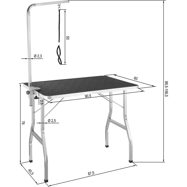 tectake Trimmtisch mit Galgen - schwarz/grau – Bild 6