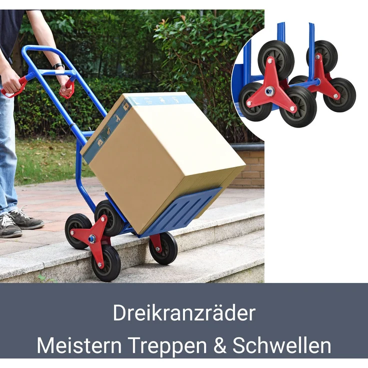 Juskys Treppensackkarre klappbar | 100 kg belastbar | Hartgummireifen | Kunststoff Griffe | Stahl – Bild 5