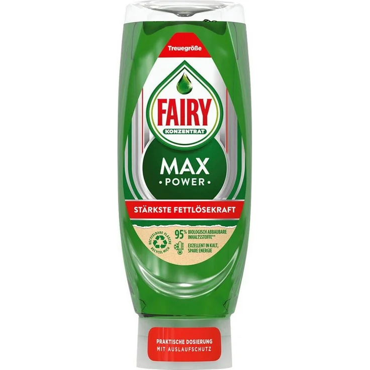 Fairy Max Power Geschirrspülmittel, hochkonzentriertes Spülmittel mit Auslaufschutz, 545 ml, biologisch abbaubar – Bild 1