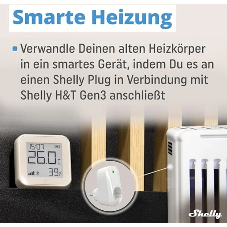 Shelly H&T Gen 3 Ivory, Thermometer und Hygrometer zur präzisen Raumklimakontrolle, Weiß – Bild 6
