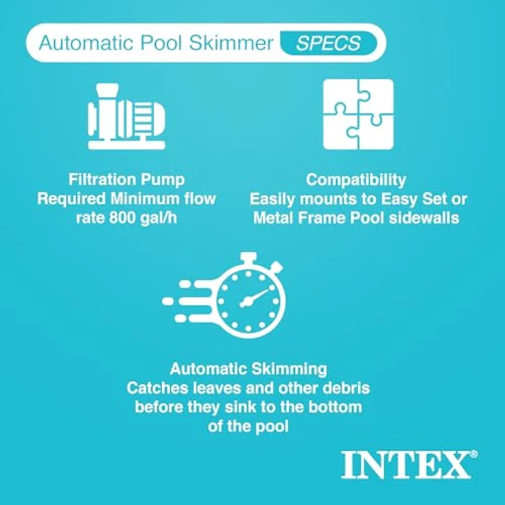 Intex Surface Skimmer - Deluxe Wandmontage-Oberflächenskimmer - Einhängeskimmer - Ø 16 cm – Bild 3