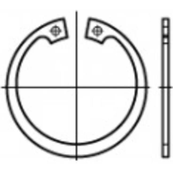 TOOLCRAFT DIN 472 Sicherungsringe, Innen-Durchmesser 27.8mm, Außen-Durchmesser 43.5mm, Federstahl, Regelausführung