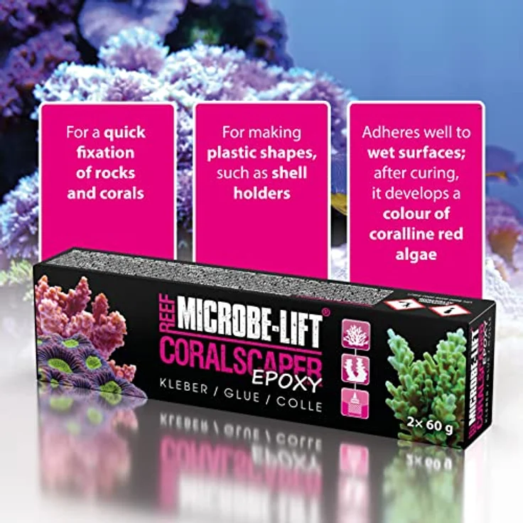 MICROBE-LIFT Coralscaper Epoxy - 2K Korallenkleber, perfekt zur Befestigung von Korallen, Ablegern und Riffaufbauten in jedem Meerwasseraquarium, 2x60g – Bild 5