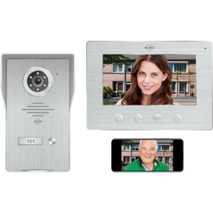Elro IP Türsprechanlage, 4-tlg. mit Full HD Nachtsichtkamera, WLAN und Gegensprechanlage, vandalismusgeschützt – Bild 1