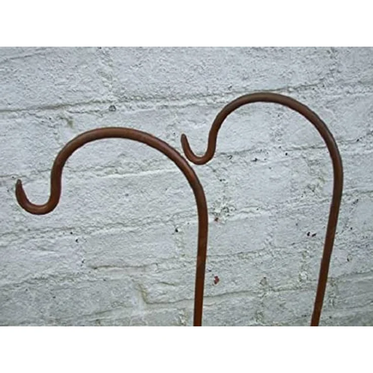 Deko-Impression 2 Stück (2er-Set) Gartenstab m. Haken, Laternenhaken, Blumen, Eisen, Rost, Braun – Bild 3