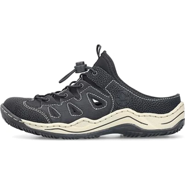 Rieker Clog, Schlupfschuh in schmaler Form, schwarze Sicherheitssandalen mit schockabsorbierender Sohle – Bild 5