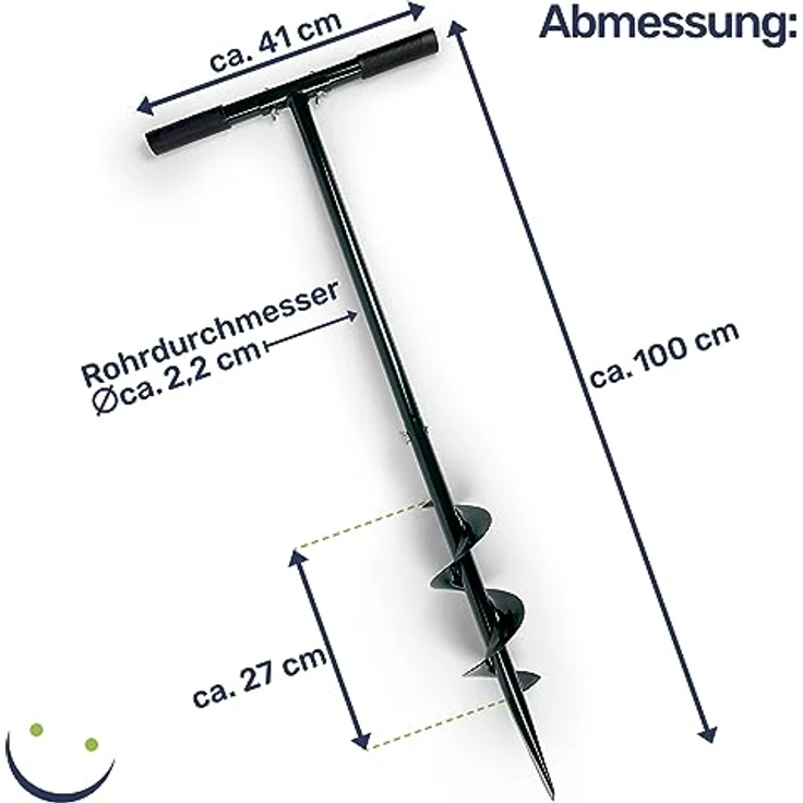 Gravidus Handerdbohrer 95 mm Durchmesser Stahl Kunststoff T-Griff 100 cm lang Erdbohrer – Bild 7