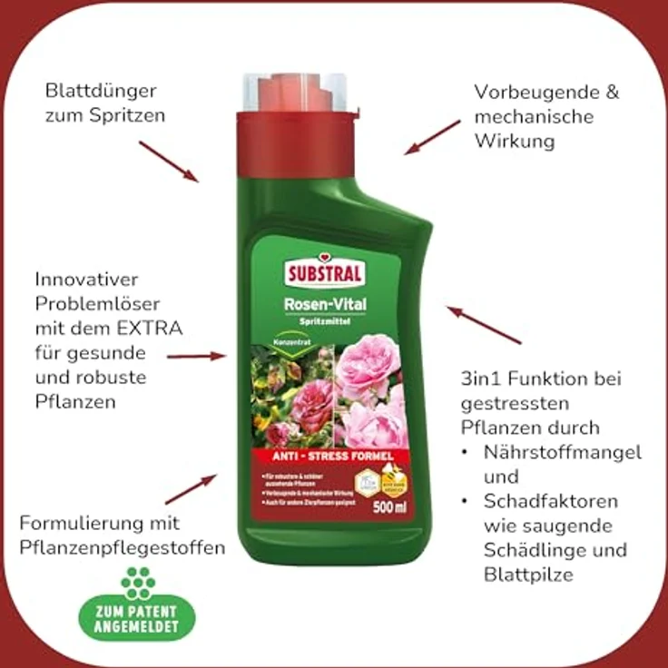 Substral Rosen-Vital mit Anti-Stress-Formel, 500ml, Blumendünger für schöne Rosen – Bild 2