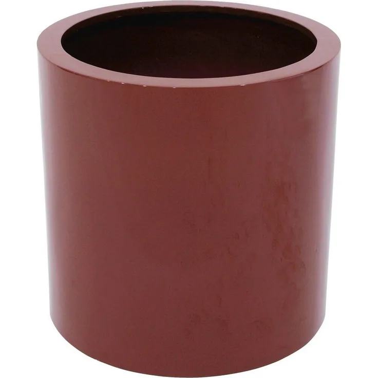 EUROPALMS LEICHTSIN TOWER-50, Übertopf aus PE Polyethylen und Aluminium, rot, glänzend, 50 cm hoch