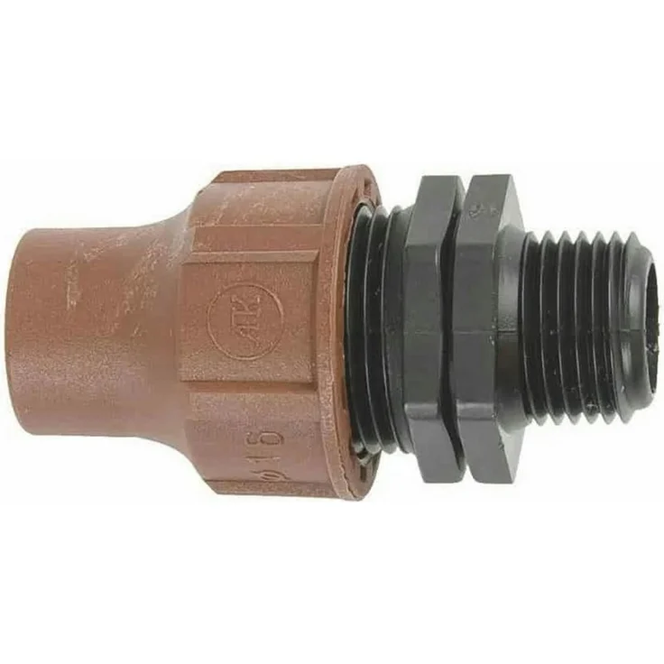 Rain Bird Kupplung BF-82 Lock, 3/4 Zoll Gewindekupplung für 16mm Schlauchverbinder, braun