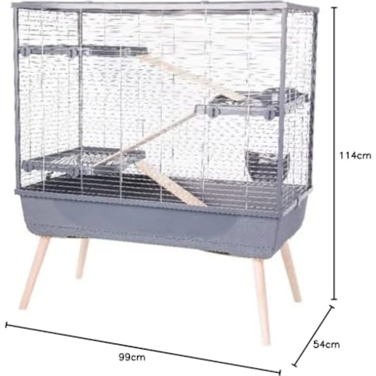 Zolux NEOLIFE 100 XL Kaninchenkäfig grau, Gehege – Bild 2