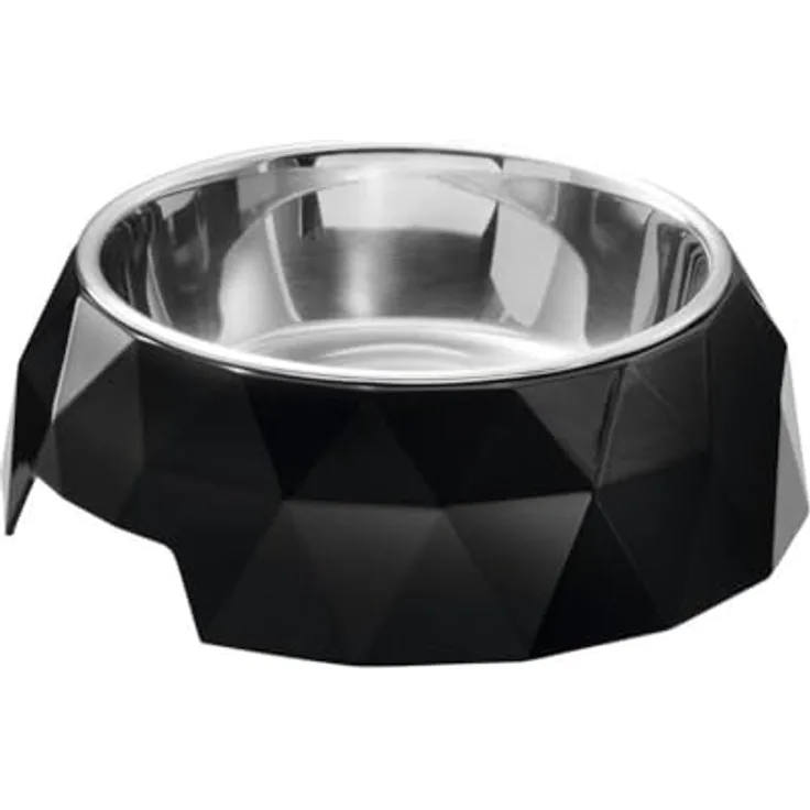 HUNTER KIMBERLEY Melamin-Napf, Futternapf, Trinknapf, für Hunde und Katzen, mit Edelstahlnapf, 700 ml, schwarz