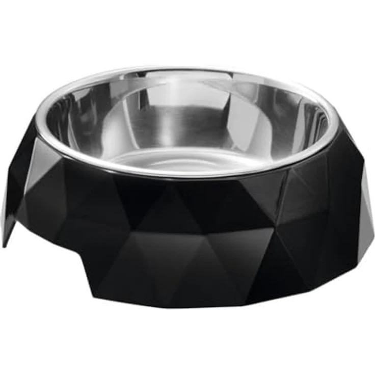 HUNTER KIMBERLEY Melamin-Napf, Futternapf, Trinknapf, für Hunde und Katzen, mit Edelstahlnapf, 700 ml, schwarz – Bild 1