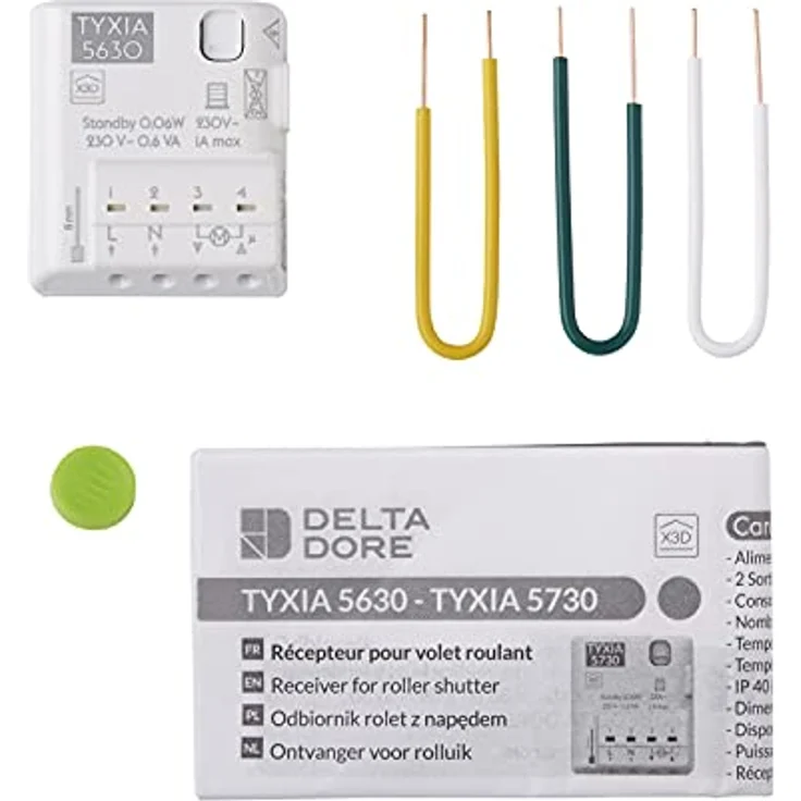 Delta Dore Tyxia 5630, Funk-Receiver für Rollladen mit Programmierfunktion und Sprachsteuerung, weiß – Bild 4