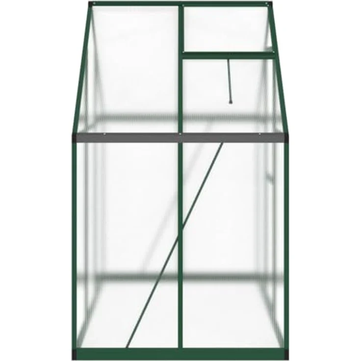 vidaXL Gewächshaus mit Fundamentrahmen Grün 169x114x195 cm Aluminimum, Wetterbeständiger Rahmen, UV-beständige Platten, Durchdachtes Design – Bild 4