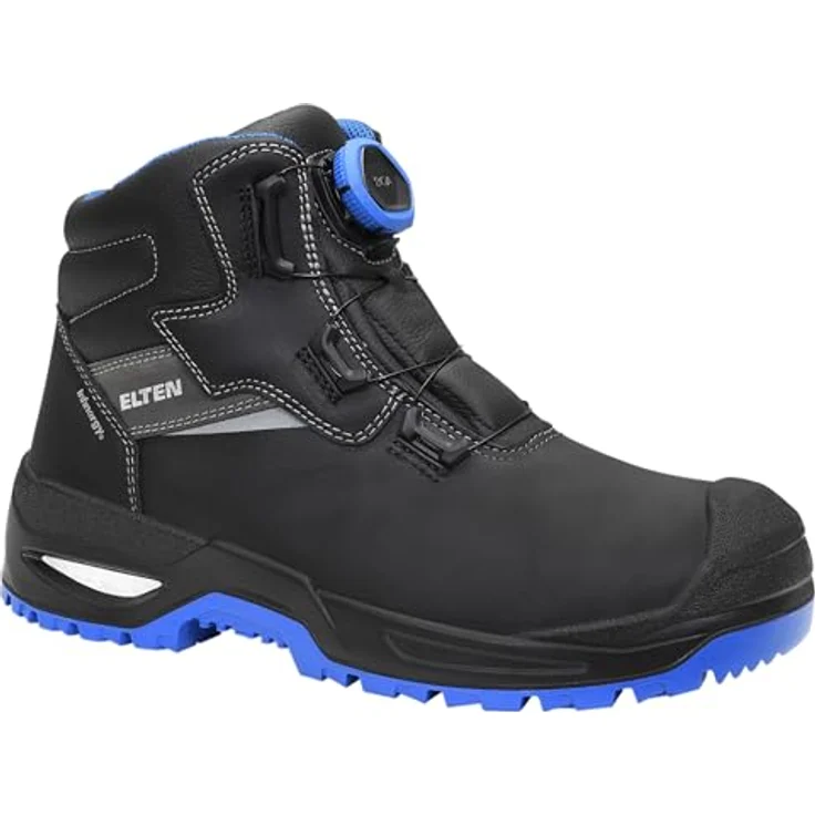 ELTEN Sicherheitsstiefel STEFANO XXSG BOA® black-blue Mid ESD S3, Gr. 45, rutschfeste PU/PU Sohle, atmungsaktives Textilfutter, EN ISO 20345:2022 zertifiziert – Bild 1