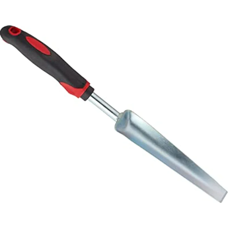 Relaxdays Unkrautstecher, Pflanzenstecher zur effektiven Unkrautentfernung, ergonomischer Griff, L: 37,5 cm, schwarz-rot – Bild 1