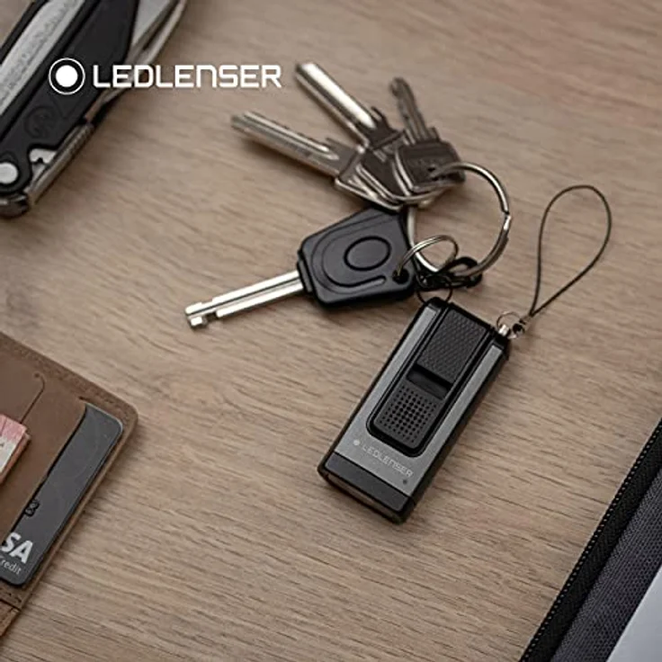 Ledlenser K6R Safety, kompakte Schlüsselbundleuchte, 400 Lumen, wiederaufladbar, mit USB-A-Schnittstelle, mit Schrillalarm-Funktion (Grau) – Bild 5