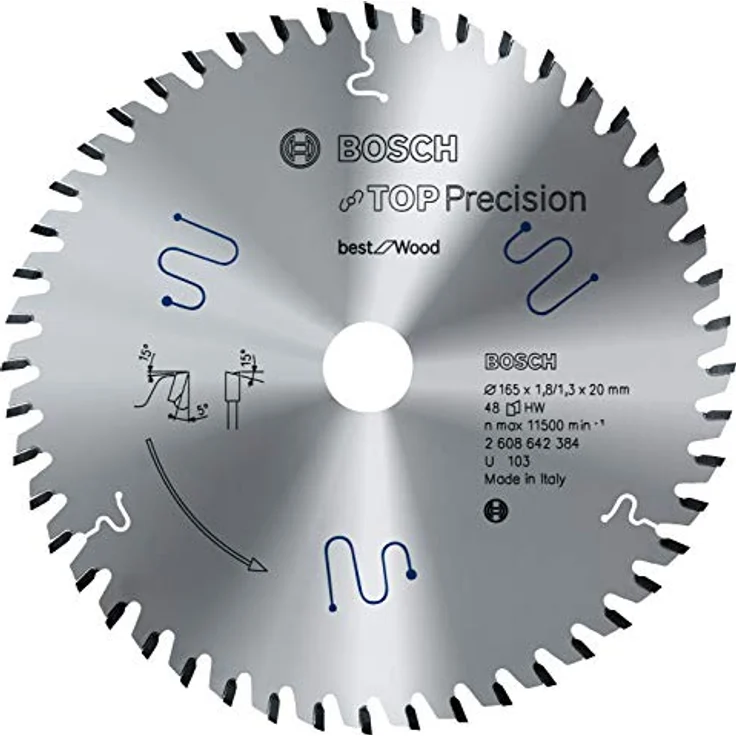 Bosch Professional Kreissägeblatt Top Precision Best for Wood (für Holz, 165 x 20 x 1,8 mm, 48 Zähne, Zubehör Kreissäge) – Bild 5