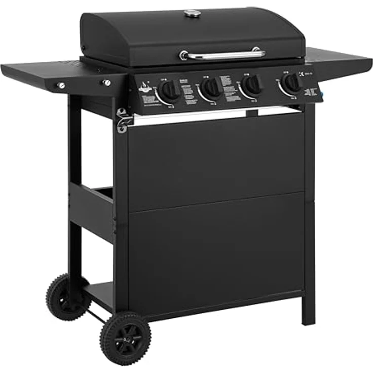 Gasgrill "San Jose 4 Brenner" von El Fuego® | inkl. Gasschlauch und Druckminderer | Grillrost aus Gusseisen | mit Thermometer und großen Seitenablagen | Grill BBQ | AY0206 - Preisvergleich – Bild 2