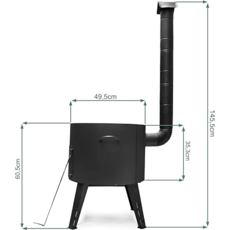 4BIG.fun Uchag 2mm Stahl Utschak Ø49cm mit Adapter-Ringen für 22L, vielseitige Outdoorküche für Grillen und Feuerstelle – Bild 5