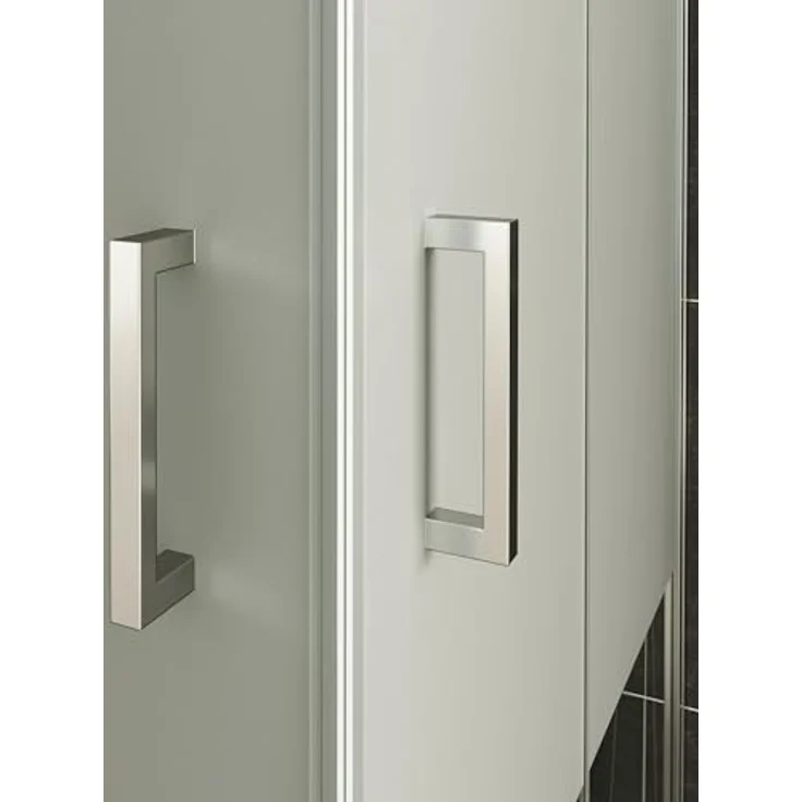 i-flair Falttür Duschkabine DK13, 120x120x180 cm, teilsatiniertes 6 mm Sicherheitsglas, silberne Profile, platzsparend und mit breitem Einstieg – Bild 8
