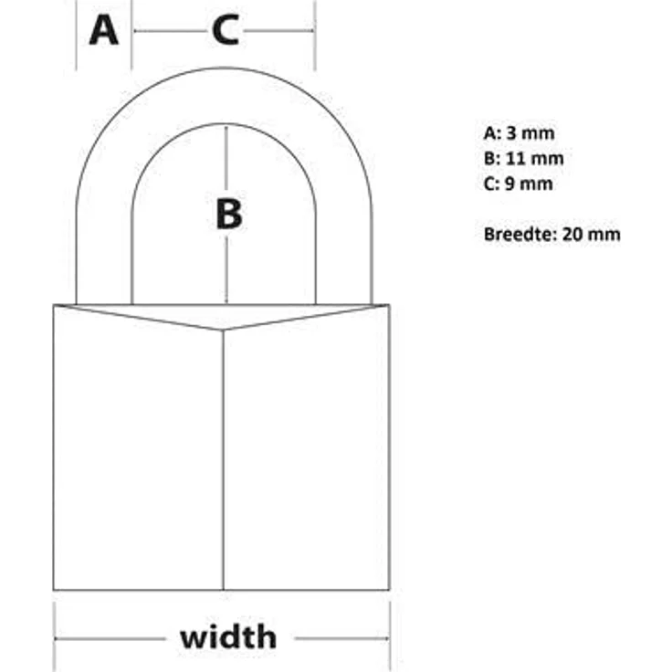 MASTER LOCK - 120EURD - Messing Vorhängeschloss 20mm – Bild 4