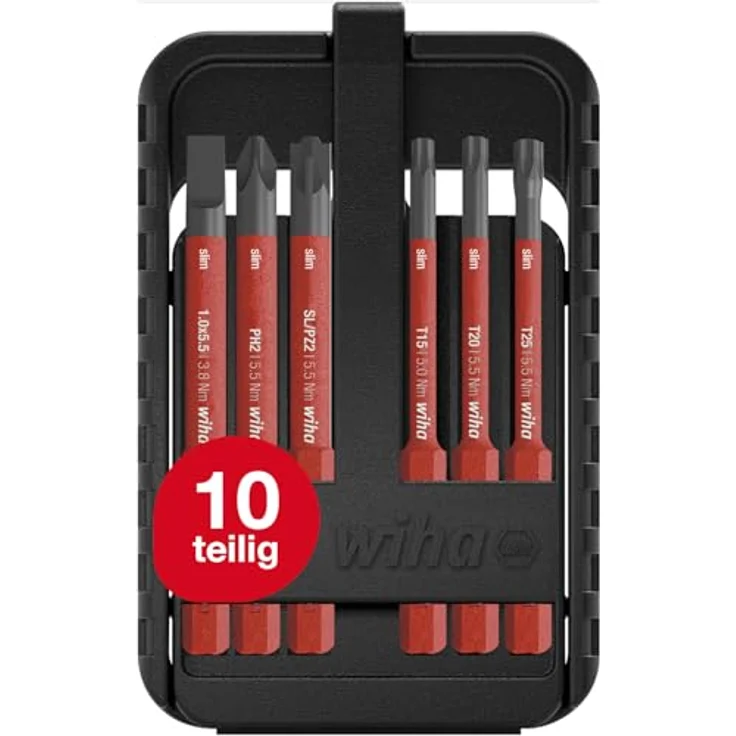 Wiha Bit-Set slimBit electric (45804), 6-tlg. mit isolierten slimBits für 1.000 V AC, inklusive Bitbox – Bild 1