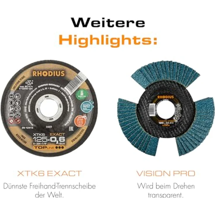 RHODIUS KFS Fiberscheibe, 125 mm, K40, 25 Stück, hohe Zerspanungsleistung für Winkelschleifer – Bild 5