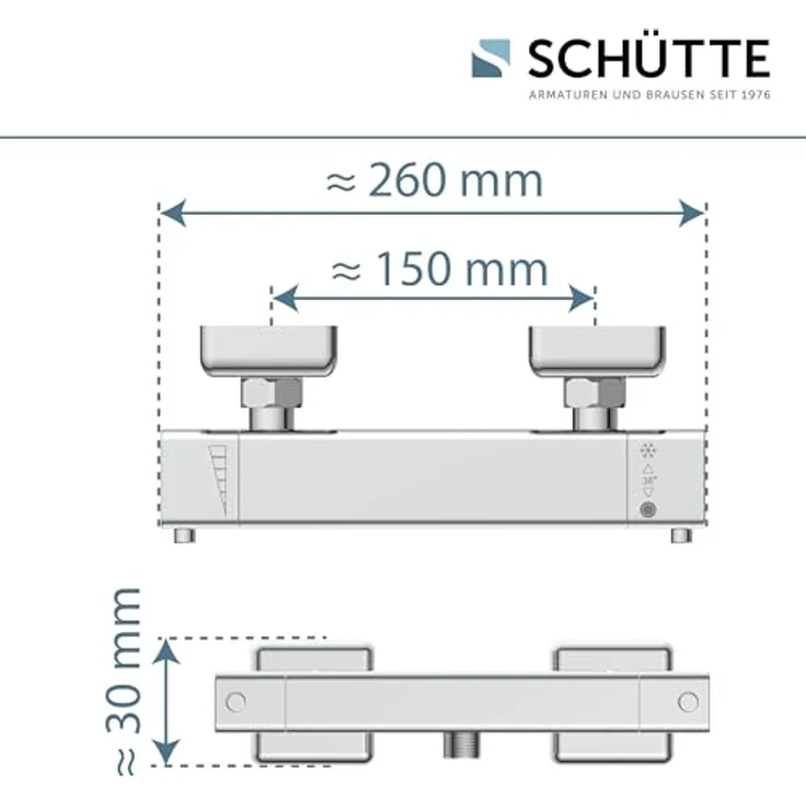 SCHÜTTE SIGNO Thermostat Duscharmatur, Chrom – Bild 5