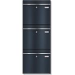 Metzler XXL dreifach Briefkasten aus massivem Stahl in Anthrazit RAL 7016 - mit austauschbarem Namensschild - Wandmontage - 780 x 687 x 116 mm - Horizontal Bk212