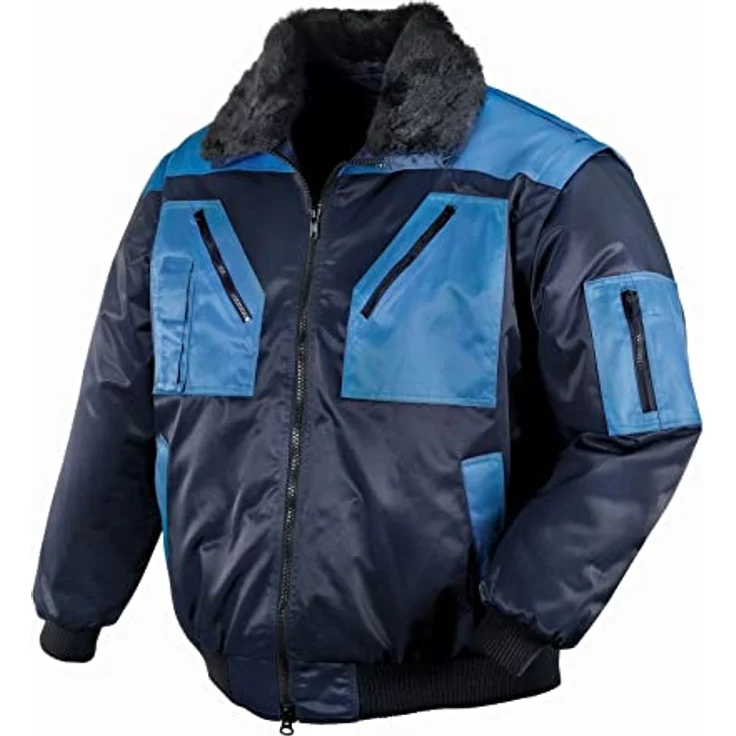 TRIZERATOP teXXor® Piloten-Jacke OSLO, 4-in-1 Arbeitsjacke mit herausnehmbarer Faserpelz-Weste, marine/kornblau, Größe 5XL – Bild 2
