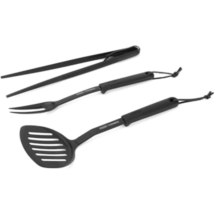 Cadac BBQ Set of 3, hitzebeständiges Kunststoff-Grillzubehör mit Zangen, Spatel und Gabel, spülmaschinenfest – Bild 1