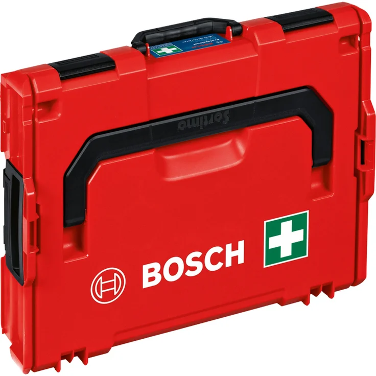 BOSCH Werkzeugkoffer DIN-konformes Erste-Hilfe-Set in L-BOXX 102, rote Signalfarbe, umfangreicher Inhalt
