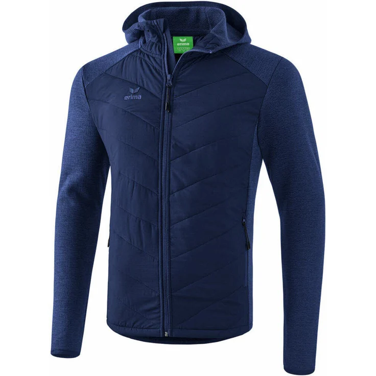 ERIMA Steppjacke Herren - New Navy, Funktionales Funktionsmaterial, wattiert, hoher Kragen, lässige Kapuze
