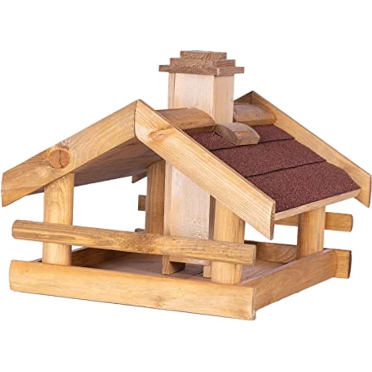 BooGardi Vogelhaus Holz · 3 Varianten · rotes Dach · überdachte Futterstelle · Futterhäuschen – Bild 2