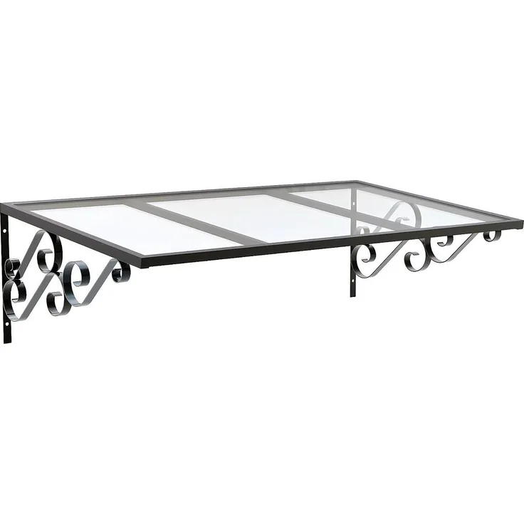 Vente-unique AMBAN Baldachin, Aluminium, geneigt, 120 x 80 cm, Charme für Ihre Terrasse