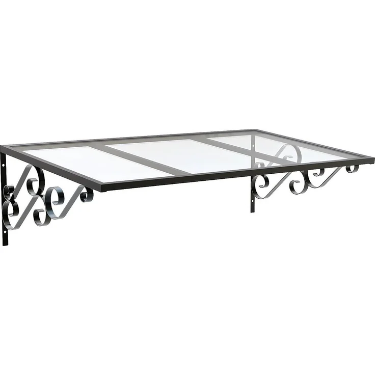 Vente-unique AMBAN Baldachin, Aluminium, geneigt, 120 x 80 cm, Charme für Ihre Terrasse