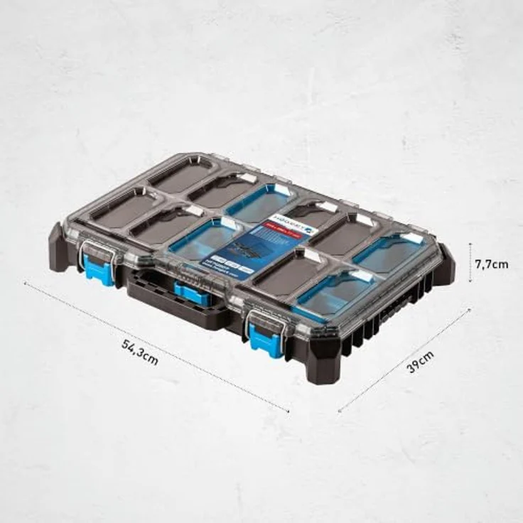 Högert Technik Niedriger Koffer-Organizer HTM, 5 Funktionelle Tassen, Modularer Aufbau, Resistent gegen Beschädigungen, Schutz vor Nässe und Staub - HT7G507 – Bild 5