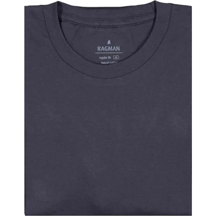 Ragman Herren T-Shirt Crew Neck SS Regular Fit, Bequem sitzend, Marine, (S), 100% Baumwolle, praktisches 2er Pack – Bild 4
