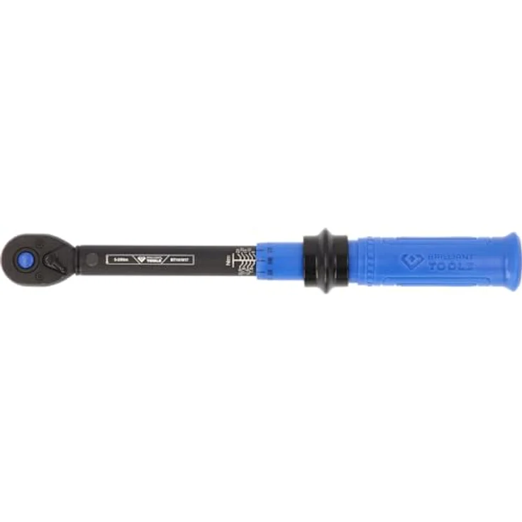 BRILLIANT TOOLS BT141917 1/4" Ratschen-Drehmomentschlüssel umschaltbar, 5-25 Nm, mit Druckknopf-Schnelllösefunktion und hoher Auslösegenauigkeit – Bild 1