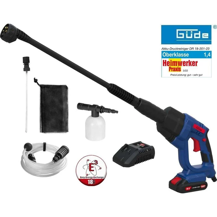 Güde Akku-Druckreiniger DR 18-201-23, Hochdruckreiniger mit 18V E³ Akkusystem - Preisvergleich